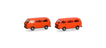 Herpa 013093-006 Herpa MiniKit: Volkswagen (VW) T3 Bus, leuchtrot und orange, 2 Stück
