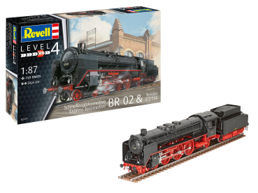 Revell 02171 Schnellzuglokomotive BR02 & Tender 2'2' T30 Revell Modellbausatz