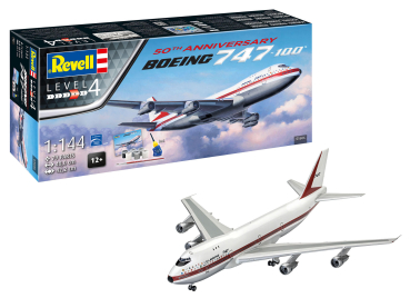 Revell 05686 Boeing 747-100, 50th Anniversary Revell Modellbausatz mit Basiszubehör