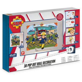 Walltastic 44609  - 3D Pop Up Wanddekoration, Feuerwehrmann Sam