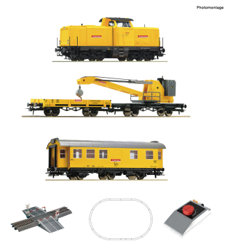 Roco 5100002 Analog Start Set: Diesellokomotive BR 212 mit Kranzug, DB AG