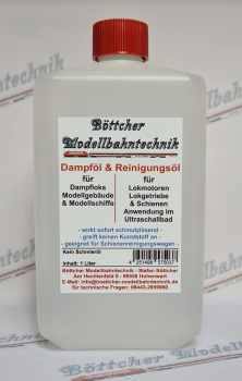 10 Liter Dampföl & Reinigungsöl, zu je 1 Liter Flaschen, für Großverbraucher