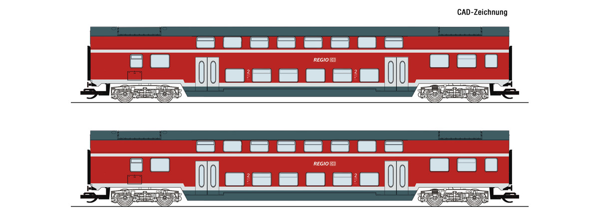 Roco TT Doppelstockwagen DR Epoche IV - Modellbahn Zug
