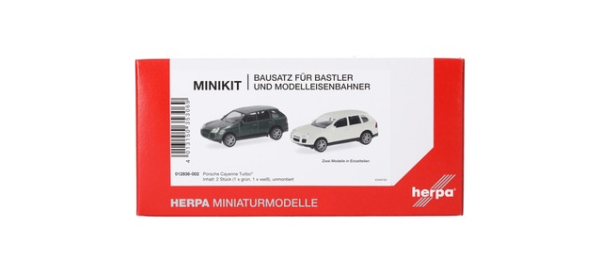Herpa 012836-002 Herpa MiniKit: Porsche Cayenne Turbo, british racing green/sandweiß