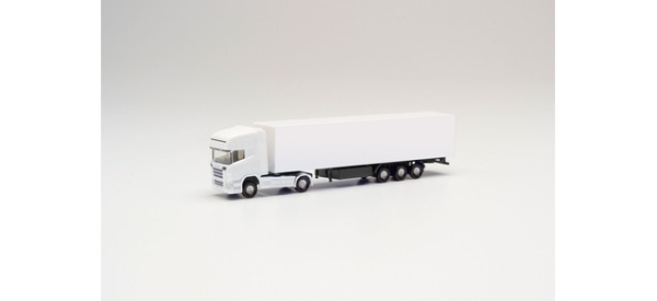 Herpa 013802 MINIKIT Scania R TL Koffer-Sattelzug, weiß