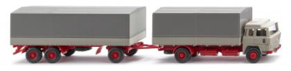 Wiking 045502 Pritschenhängerzug (Magirus 235 D) - kieselgrau