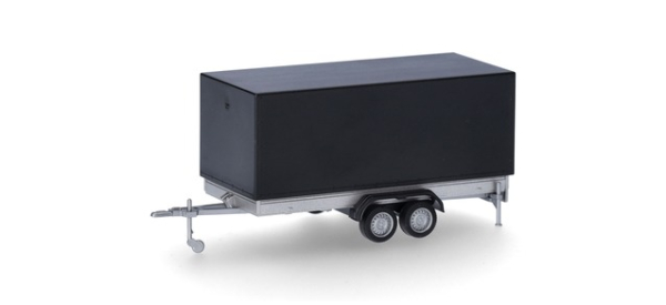 Herpa 052627-003 PKW-Planenhänger 2-achs, schwarz