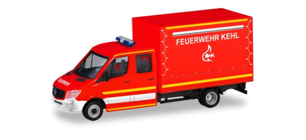 Herpa 094931 Mercedes-Benz Sprinter Doppelkabine mit Plane "Feuerwehr Kehl"