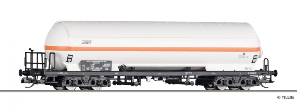 Tillig 15044 Gaskesselwagen „SOGEFA Waggonvermietung GmbH“, eingestellt bei der DB