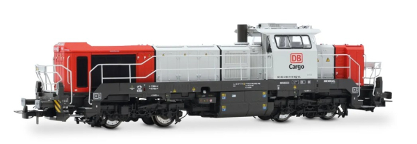 HR2989 DB Cargo, dieselelektrische Lokomotive Vossloh DE 18, rot/graue Farbgebung, Ep. VI