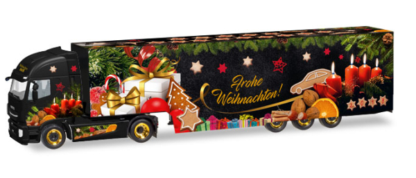 Herpa 308960 Iveco Stralis XP Koffer-Sattelzug "Herpa Weihnachtstruck 2018"