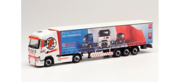 Herpa 311069 Renault T Gardinenplanen-Sattzelzug „Fiedler Transporte“ (Saarland / Wadern)