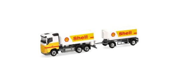 Herpa 316071 Volvo FH 2020 Flachdach Benzintank-Hängerzug "Shell"