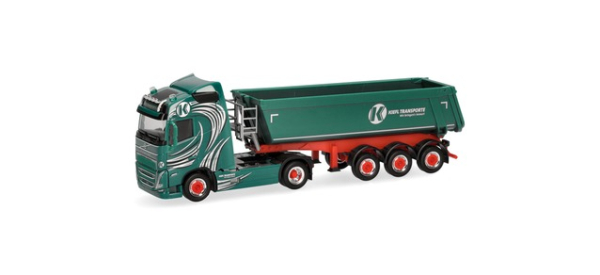 Herpa 318525 Volvo FH GL 2020 Kipp-Sattelzug "Kiefl Transport" (Bayern/Weiding)