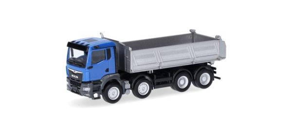 Herpa 319140 MAN TGS NN Baukipper 4-achs, blau/silber