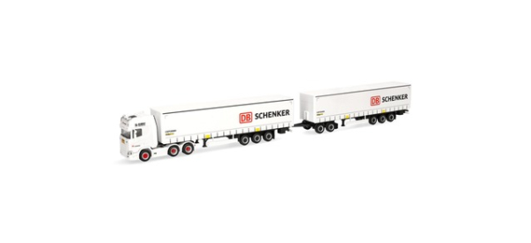 Herpa 319720 Scania CR 20 HD Kühlkoffer-Sattelzug mit zweitem Auflieger (Lang-LKW) "DB Schenker" (Schweden)