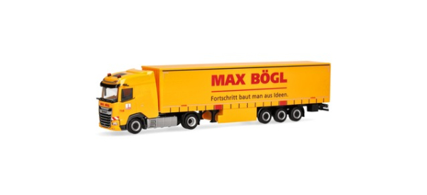 Herpa 320016 DAF XG Gardinenplanen-Sattelzug "Max Bögl"