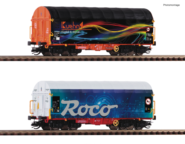 Roco 6680022 2-tlg. Set: Schiebeplanenwagen