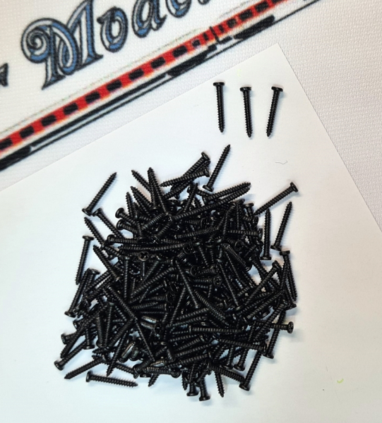 Gleisschrauben schwarz, 200 Stück, 1,4x10mm Vollgewinde