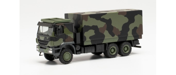 Herpa 746786 Iveco Trakker 6x6 mit Wechselaufbau Flecktarndesign „Bundeswehr“