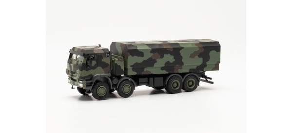 Herpa 746922 Iveco Trakker 8x8 geschützt Pritschen-LKW, Flecktarndesign