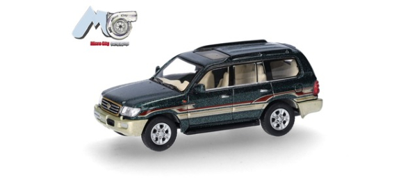 Herpa 87MC000007 MicroCity: Toyota Landcruiser LC 100 (1998-2007), dunkelgrün