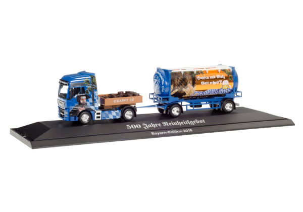 Herpa 926621 MAN TGX XXL Euro 6 Tankcontainer-Hängerzug "Bayern - LKW 2016"