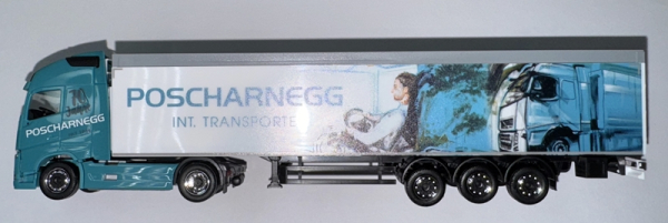 Herpa 930772 Volvo FH GL XL Schubbodensattelzug "70 Jahre Poscharnegg Transporte" (A)