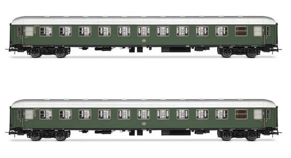 HR4377 DB, 2-tlg. Set Liegewagen Bcm243, in grüner Farbgebung, Ep. III