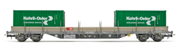 HR6498 SBB, 4-achs. Rungenwagen Container Kehrli&Oeler